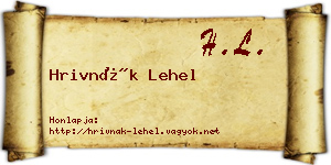 Hrivnák Lehel névjegykártya